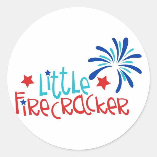 Kleine Firecracker Ronde Sticker (Voorkant)