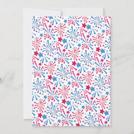 Kleine Firecracker Rood Wit Blauw Verjaardagsfeest Kaart (Achterkant)