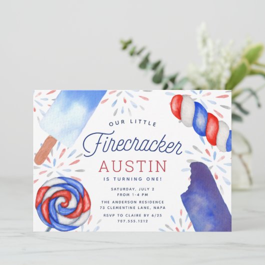 Kleine Firecracker | Zomer-kinderen-Birthday-feest Kaart (Staand voorkant)