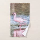 Kleine flamingo-Waterverf Bad Handdoek (Handdoek)