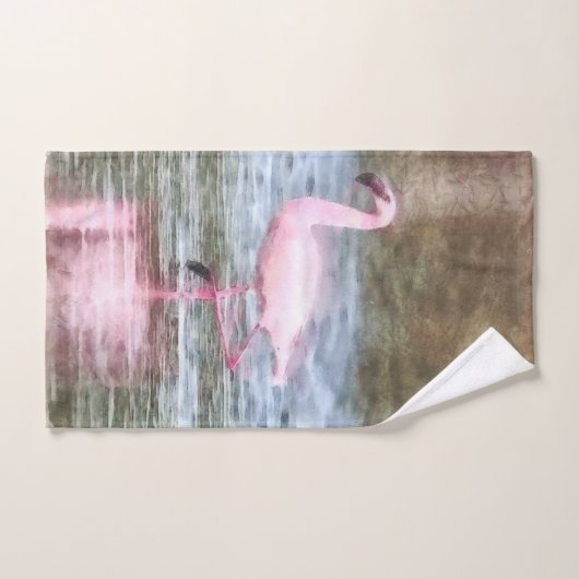 Kleine flamingo-Waterverf Bad Handdoek (Handdoek)