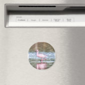 Kleine flamingo-Waterverf Magneet (Insitu (Vaatwasser))