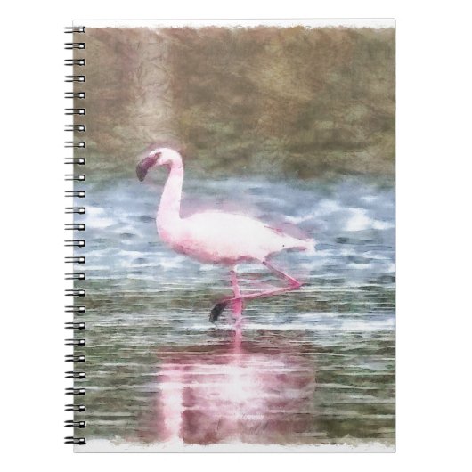 Kleine flamingo-Waterverf Notitieboek (Voorkant)