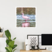 Kleine flamingo-Waterverf Poster (Thuiskantoor)