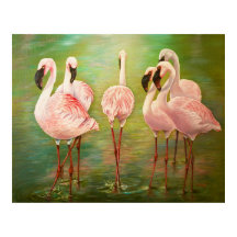Kleine flamingo's die kunst schilderen