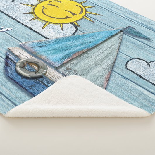 Kleine fleece deken Driftwood Beach jacht ontwerp (3/4)