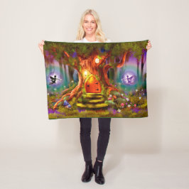 Kleine fleece deken Magic Fairy Tree