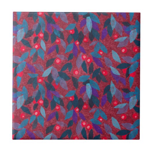 Kleine flessenplaat van rode bessen tegeltje (Voorkant)