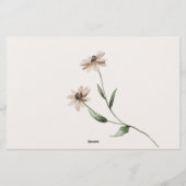 kleine flora Datum nacht ideaal Shower Game Briefpapier (Achterkant)