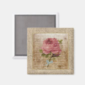 Kleine  Floral Print Dusty Pink Magnet (Voorkant / Achterkant)