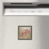 Kleine  Floral Print Pink Magnet (Insitu (Vaatwasser))