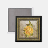 Kleine  Floral Print Yellow Magnet (Voorkant / Achterkant)