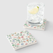 Kleine Floral Twines-design op onderzetters (Zijkant)