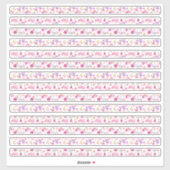 Kleine Florale Grenzen Roze en Wit Sticker (Vel)