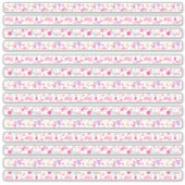 Kleine Florale Grenzen Roze en Wit Sticker (Voorkant)