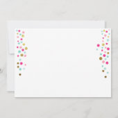 Kleine fonkelroze gouden munt verjaardagsuitnodigi kaart (Achterkant)