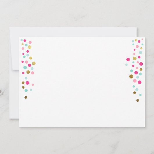 Kleine fonkelroze gouden munt verjaardagsuitnodigi kaart (Achterkant)