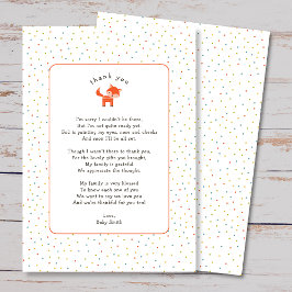 Kleine Fox bedankt briefje met gedicht