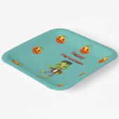 Kleine Frankenstein Halloween thema. Papieren Bordje (Gebogen)