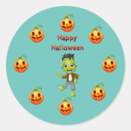 Kleine Frankenstein Halloween thema. Ronde Sticker