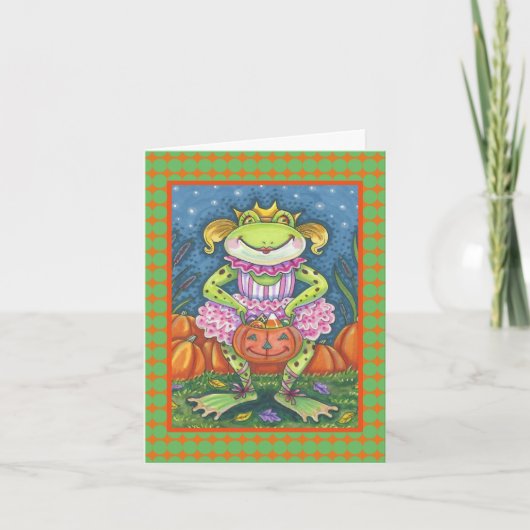 KLEINE FROG HOPPY HALLOWEEN NOTE KAART Verse (Voorkant)