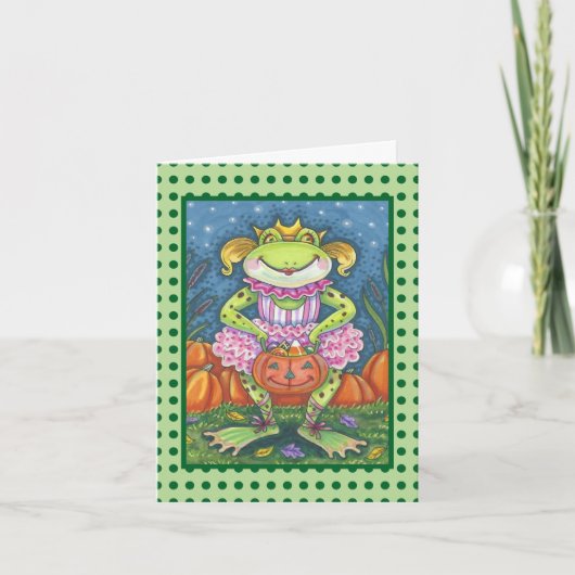 KLEINE FROG HOPPY HALLOWEEN NOTE KAART Verse (Voorkant)