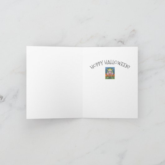 KLEINE FROG HOPPY HALLOWEEN NOTE KAART Verse (Binnen)