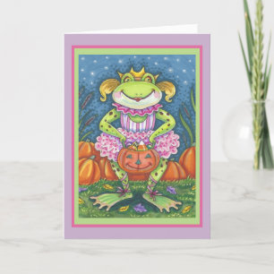 KLEINE FROG HOPPY HALLOWEEN WENSKAART Verse Kaart