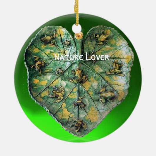 KLEINE FROGS OP EEN GROENE LEAF KERAMISCH ORNAMENT (Achterkant)