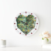 KLEINE FROGS OP EEN GROENE LEAF RODE RUBY, Wit Grote Klok (Huis)