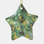 KLEINE FROGS OP EEN GROENE LEAF, STER KERAMISCH ORNAMENT (Links)