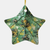 KLEINE FROGS OP EEN GROENE LEAF, STER KERAMISCH ORNAMENT (Achterkant)
