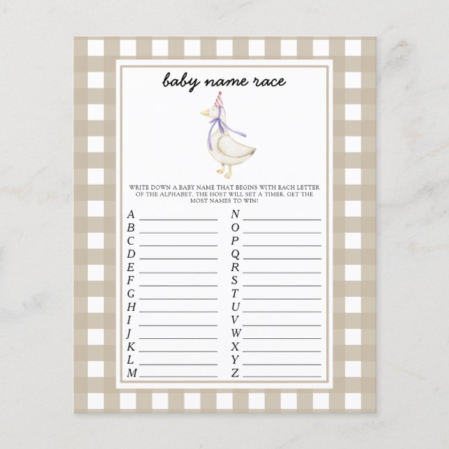 Kleine Gans - Baby naam race spel (Voorkant)