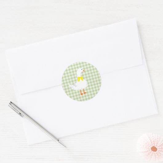 Kleine Gans Baby Shower Ronde Sticker (Envelop)