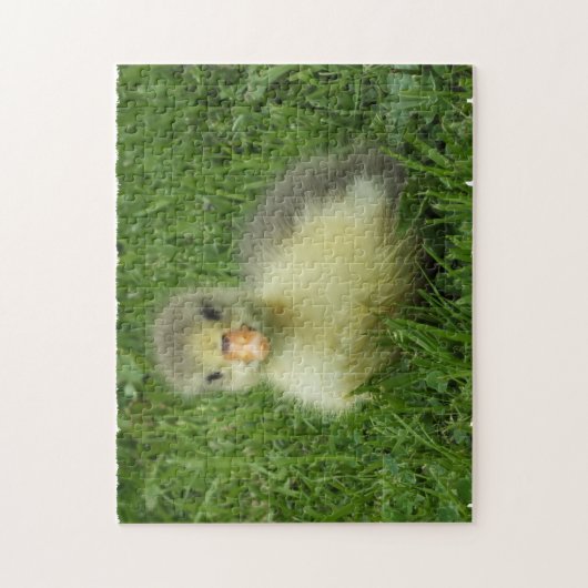 kleine gans in graszode legpuzzel (Verticaal)