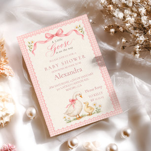 Kleine Gans Roze Coquette Baby Shower Kaart