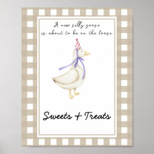 Kleine gans - snoepjes en lekkernijen baby shower poster