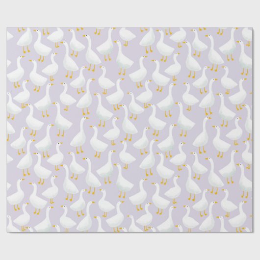 Kleine Ganzenganzen Lila Paarse Cadeaupapier (Vlak)