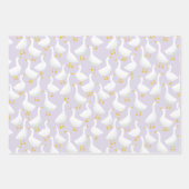 Kleine Ganzenganzen Lila Paarse Inpakpapier Vel (Voorkant)