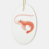 Kleine garnaal keramisch ornament (Links)