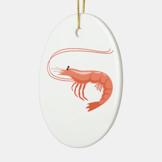 Kleine garnaal keramisch ornament (Links)