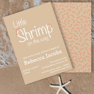 Kleine garnalen op weg naar Baby shower Invitation Kaart
