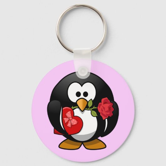 Kleine geanimeerde Valentijn pinguïn Sleutelhanger (Voorkant)