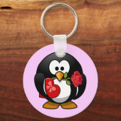 Kleine geanimeerde Valentijn pinguïn Sleutelhanger (Voorkant)