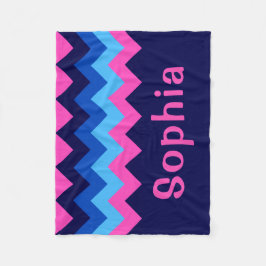 Kleine gebreide deken met blauwe roze chevron-mono