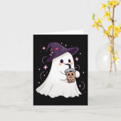 Kleine Geest Ijs Koude Koffie Griezelig Seizoen Sc Kaart (Gele Bloem)