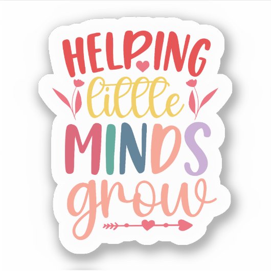 Kleine geesten helpen groeien - Custom-Cut Vinyl Sticker (Voorkant)