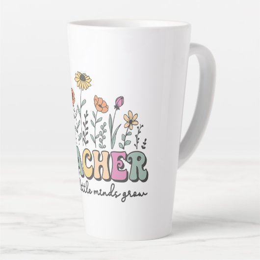 Kleine geesten helpen groeien - een bloemeneerbeto latte mok (Rechterhoek)