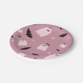 Kleine geesten met roze bogen Halloween Papieren Bordje (Gekanteld)
