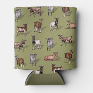 Kleine geit op groen - Geitenherd Pattern Blikjeskoeler